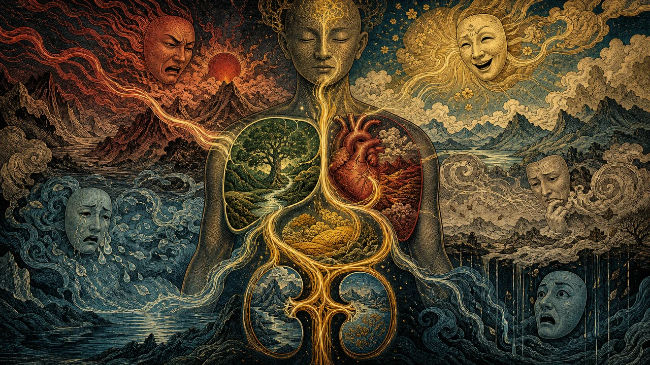 A surreal representation of emotions, organs and the flow of Qi in Chinese Medicine