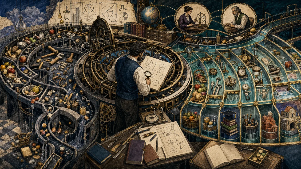 A person studying finances as confusion transforms into clarity and direction